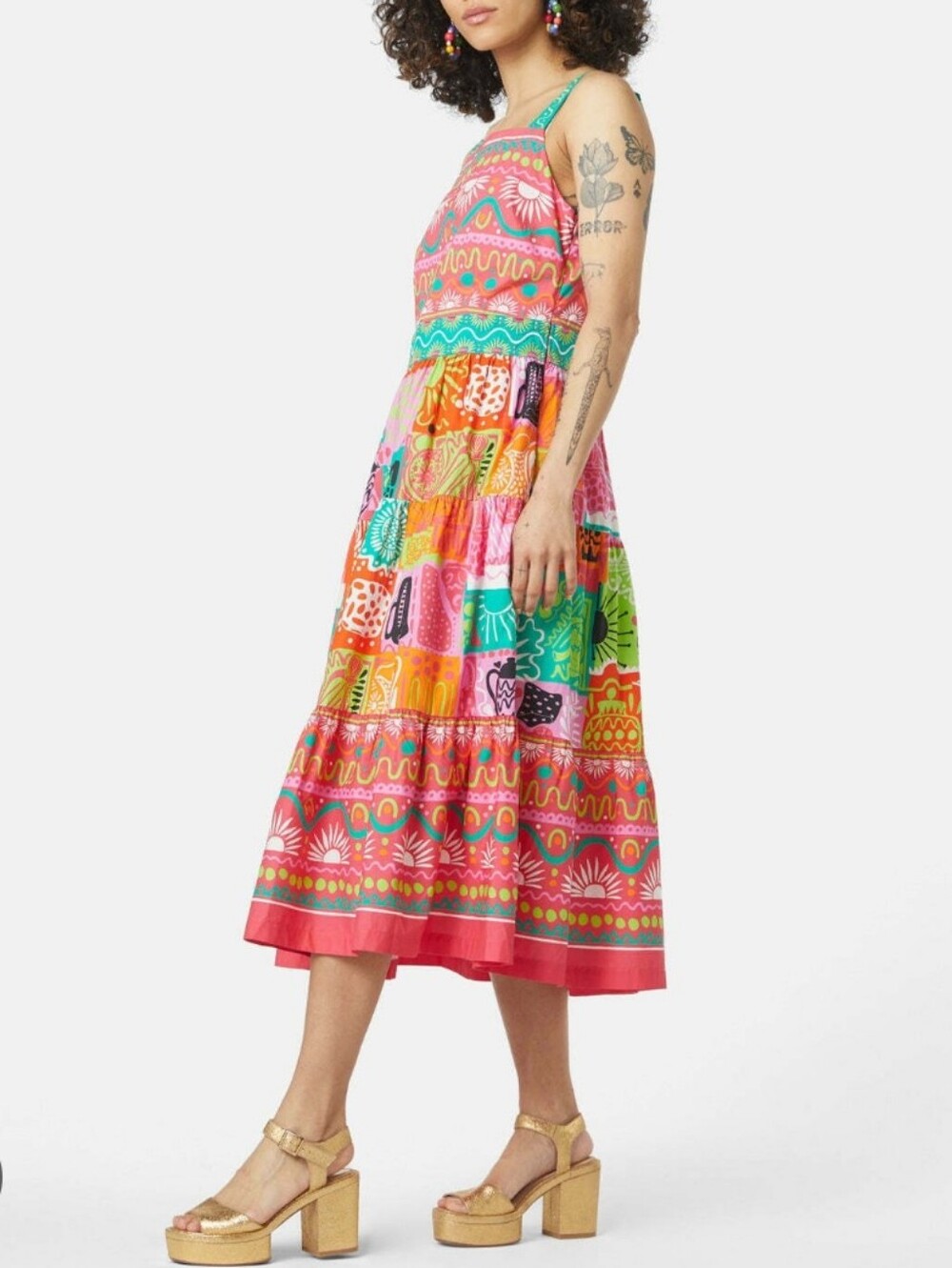Gorman Museum Visit Patchwork Style Tiered Sun Dress